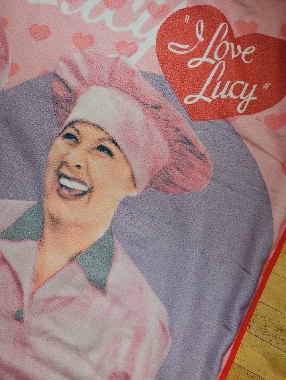 I Love Lucy Pink Heart Throw Blanket - Picture 7 of 8